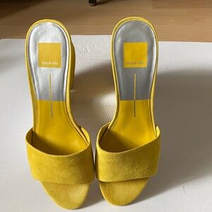 Dolce Vita Bright Yellow Suede Slide Mules